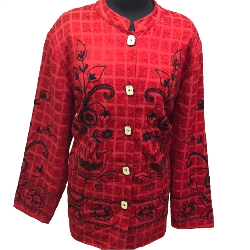 Julie Kim Red Floral Women's Jacket